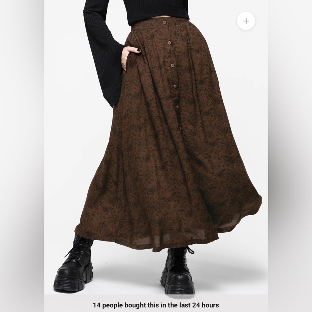 Disturbia Brown Midi Skirt